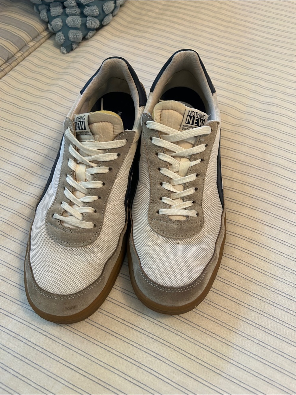 Nothing New Men's White and Tan Casual Sneakers